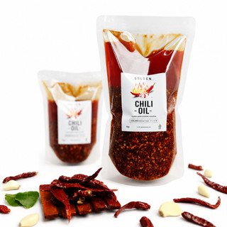 GOLDEN CHILI OIL MINYAK CABAI HALAL Kemasan Siap Saji 250gr-100gr Gurih Asin Manis Pedasnya Pas