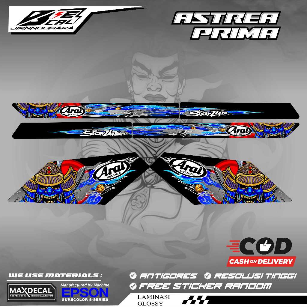 HONDA ASTREA PRIMA STAR DREAM THAILAND สติ๊กเกอร์หลากหลายแถบ ARAI STAR LINE API K52 MOTIF