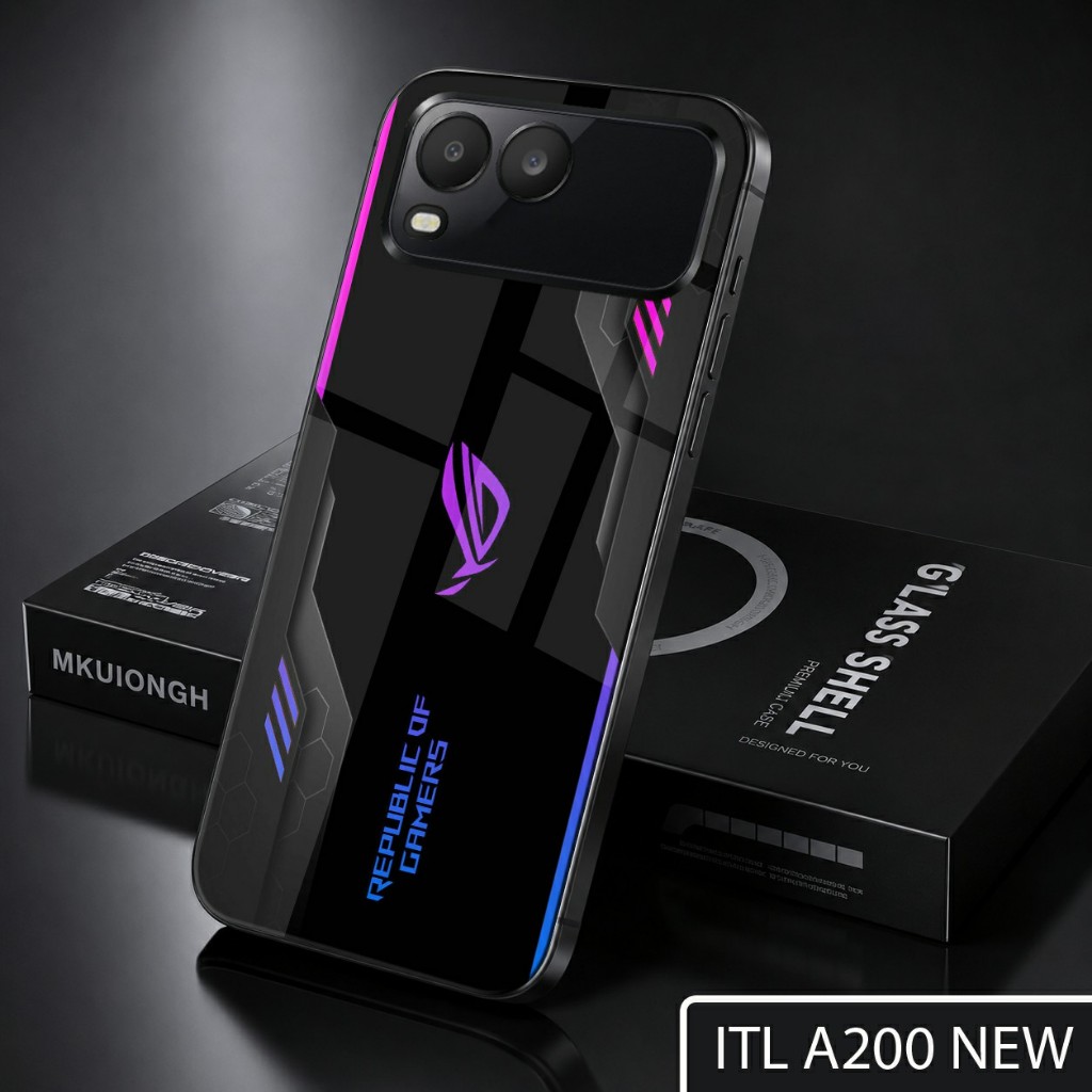 HP เคสโทรศัพท์กระจกเคลือบเงาสําหรับ ITEL A200 - ตัวป้องกันหน้าจอเคลือบเงา ITEL A200 ใหม่ - เคสโทรศัพ