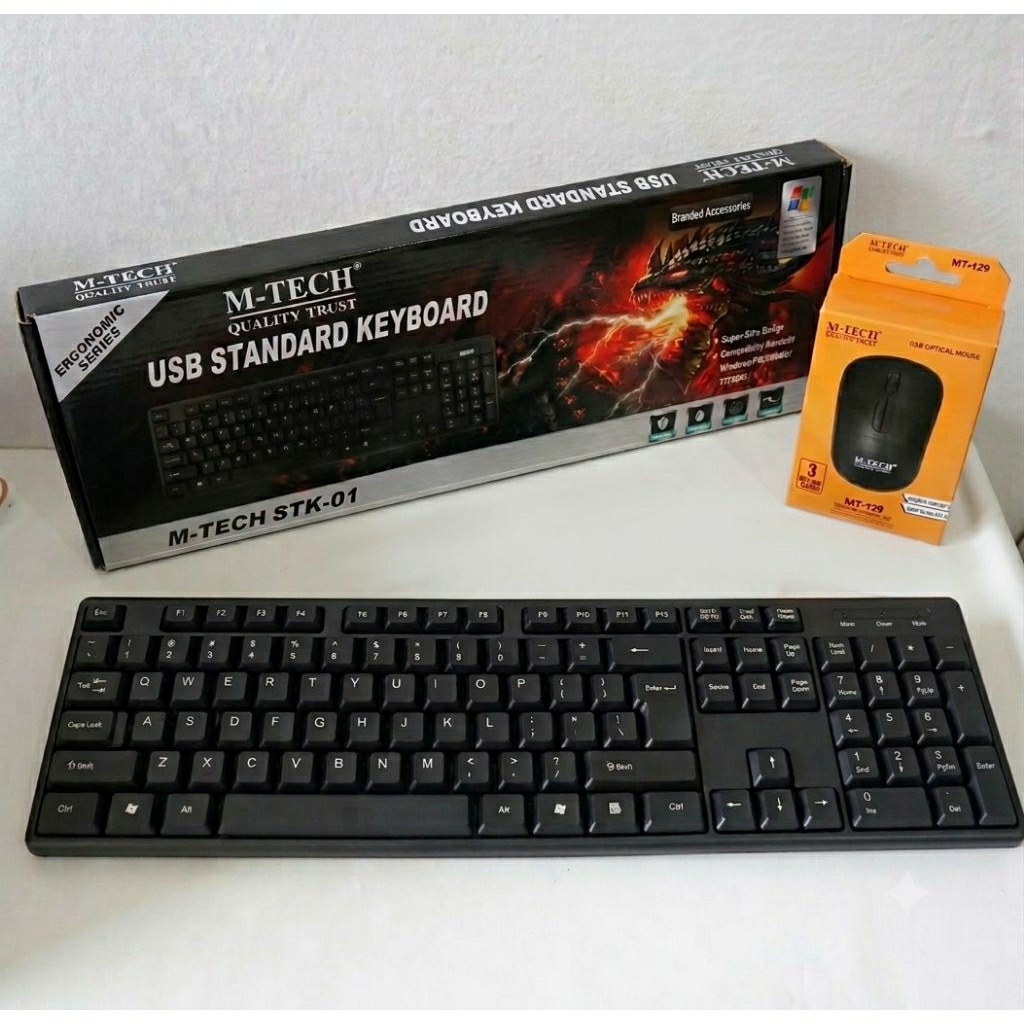 M-Tech USB Keyboard STK-01 //M-tech Mouse //Mousepad