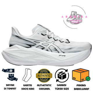Sepatu Running Pria Superblast 3 White Black Original