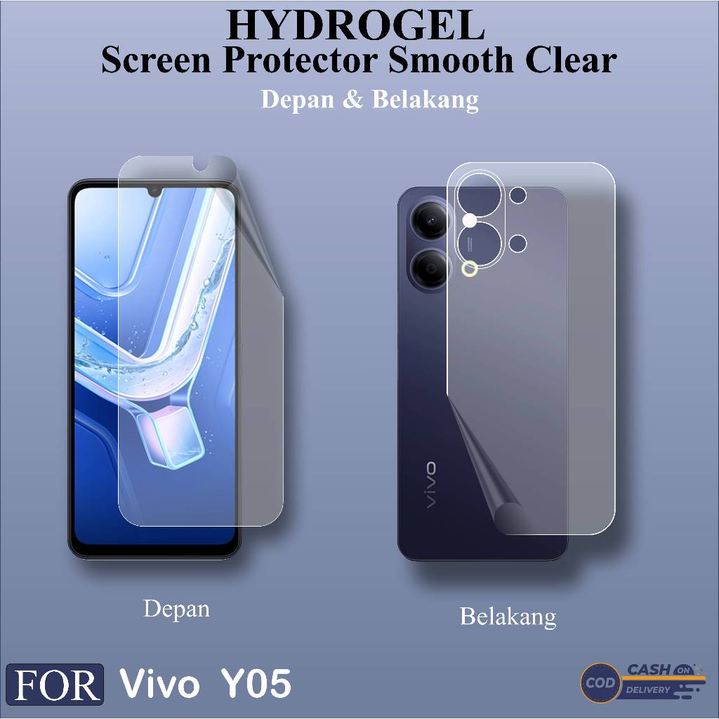 ป้องกันหน้าจอ Hydrogel Vivo Y05 Y04 Y04s Y03 Y03t ป้องกันหน้าจอ Hydrogel ด้านหน้าด้านหลัง