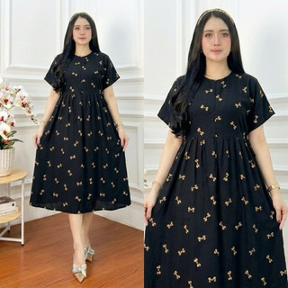 Daster Chibi Rayon Motif Pita Lengan Pendek Busui Bumil Viral Daster Harian Santai Wanita Motif Terbaru Kekinian Termurah Dress Harian Bali Daster Santai