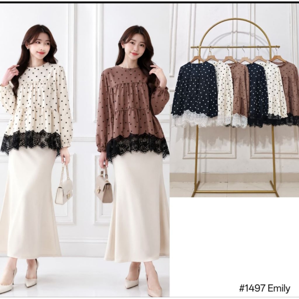 EMILY BABY DOLL POLKA TOP BY CLARKE