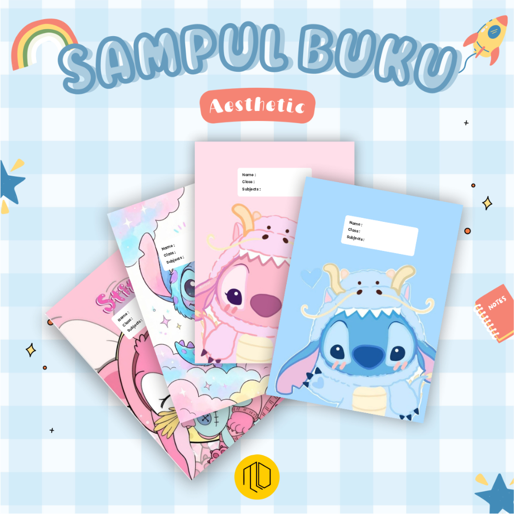 Stitch Motif Book Cover 1 เนื้อหา 10 ชิ้น - Aesthetic Stitch Book 2 - Aesthetic Book Cover / Custom 