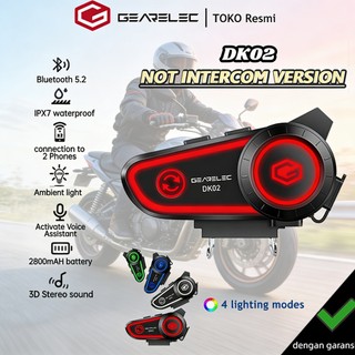 Gearelec DK02 BT5.2 Helm Sepeda Motor Bluetooth Headset Hands Free Call Kit IPX7 Tahan Air 2800mAh