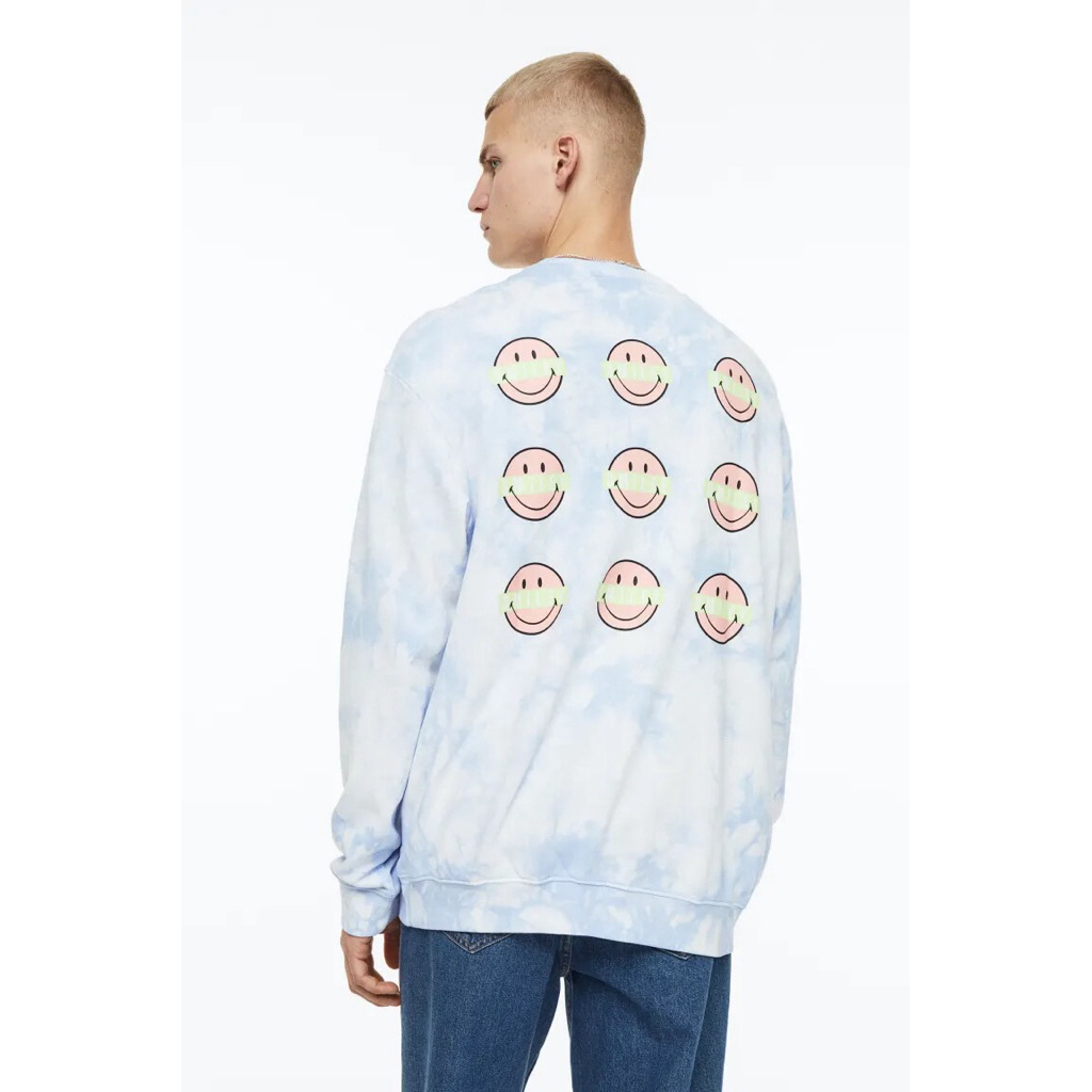H&M x Smiley Cotton Tie Dye Sweatshirt / Crewneck