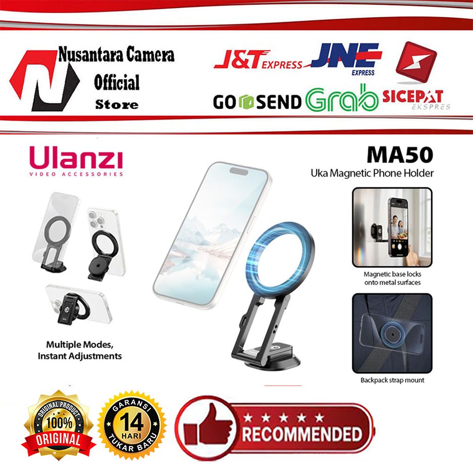 Ulanzi MA50 Uka ที่วางโทรศัพท์แม่เหล็กสําหรับ Magsafe Mini ขาตั้งกล้องสมาร์ทโฟน HP รับประกันอย่างเป็
