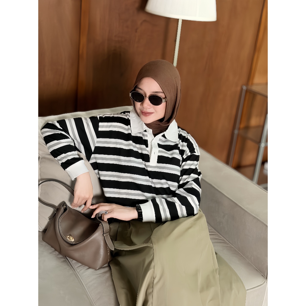 RUGBY OVERSIZE STRIPE POLO