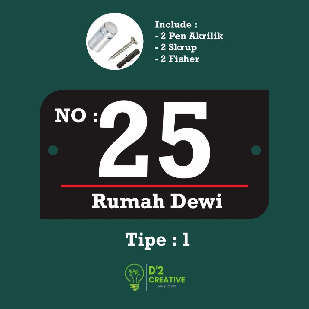 ACRYLIC HOUSE NUMBER MARKER