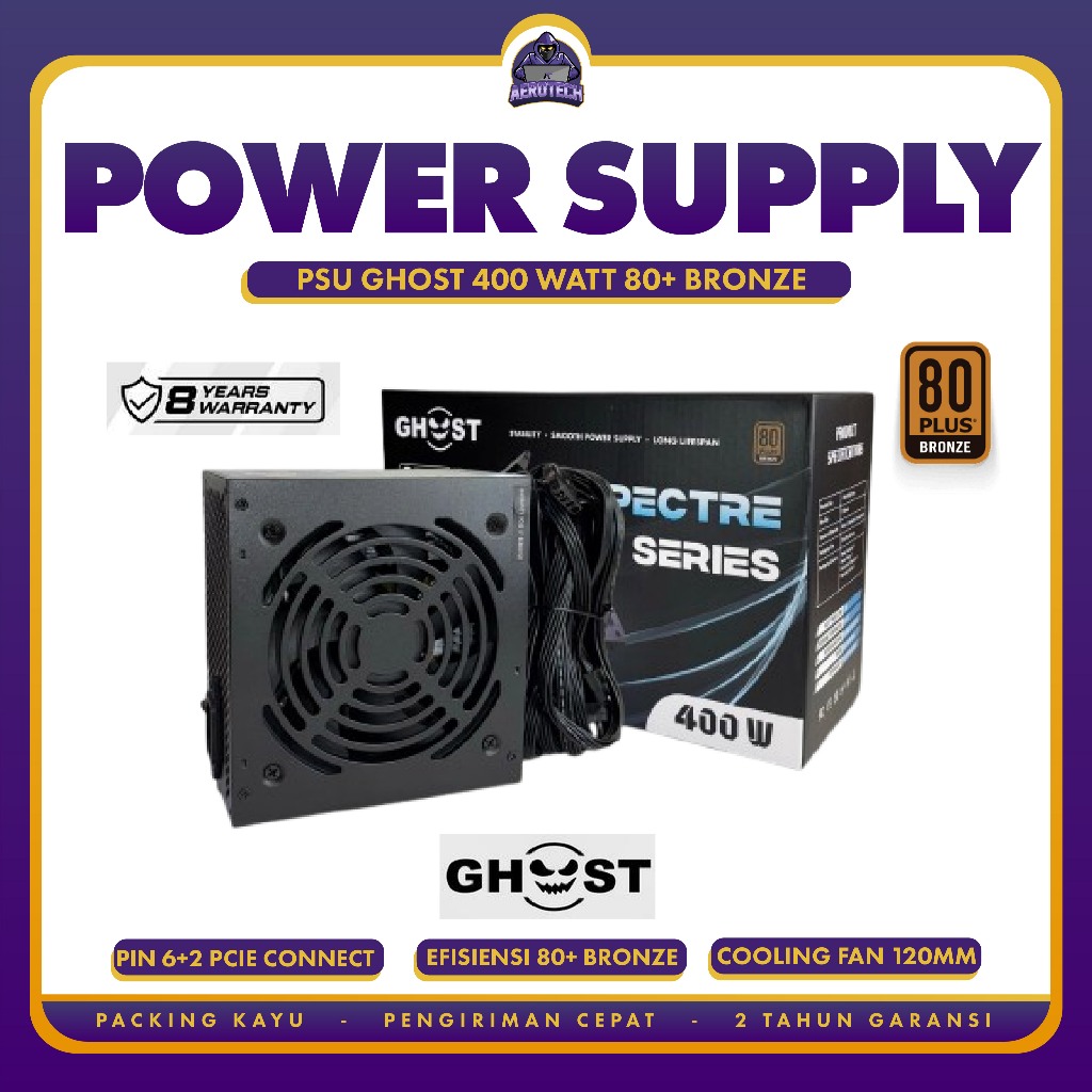 PSU GHOST 400W 80+ BRONZE SPECTRE SERIES / 400 วัตต์