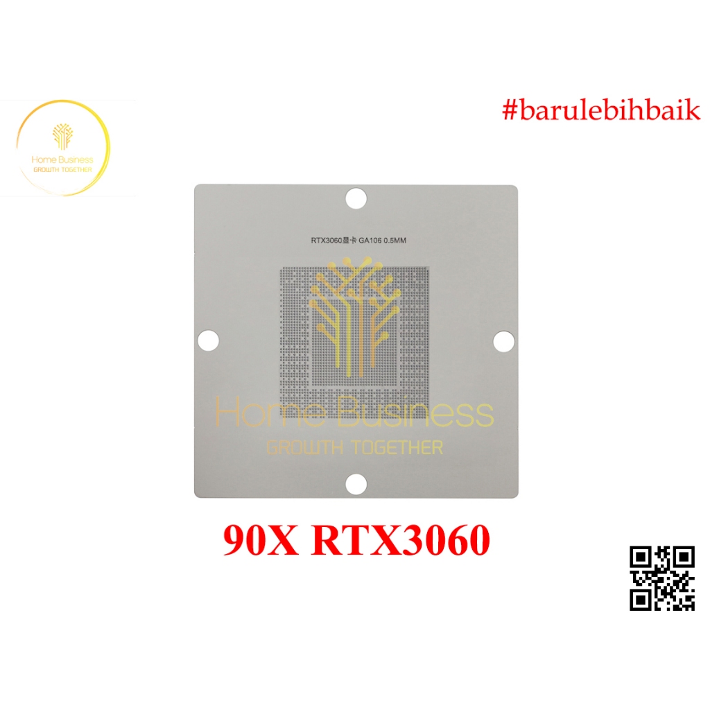 BGA ลายฉลุลายฉลุแม่พิมพ์ 90X90 90X แม่แบบ Reballing GPU NVIDIA RTX3060 RTX 3060 RTX3070 RTX 3070 GA1