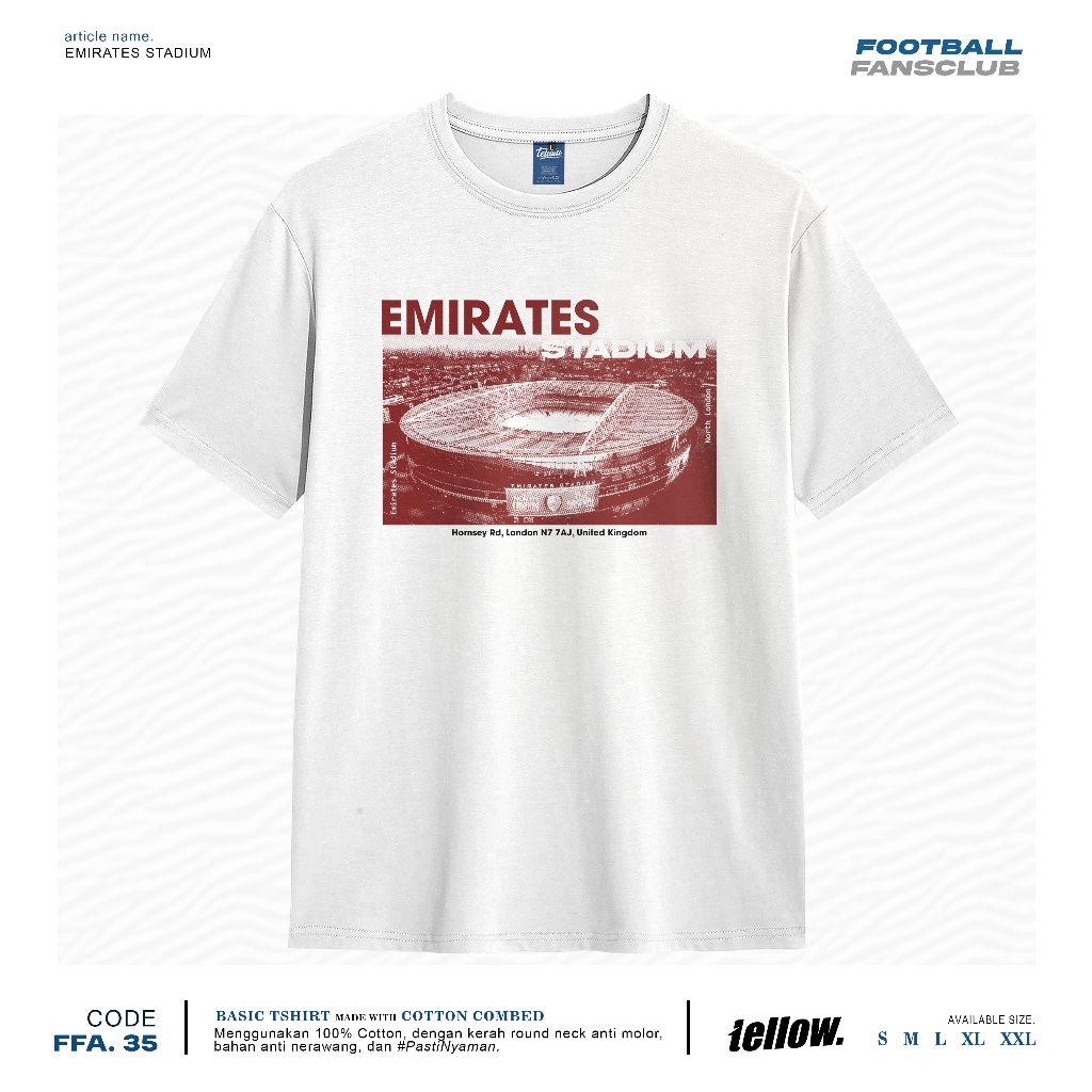 เสื้อยืดแฟนฟุตบอลสนามกีฬา Emirates - เสื้อยืดพื้นฐาน