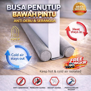Busa penutup celah lubang bawah pintu (93cm) / pelindung celah pintu / penyekat pintu (Panjang 93cm) busa pintu warna putih, hitam, coklat, dan abu