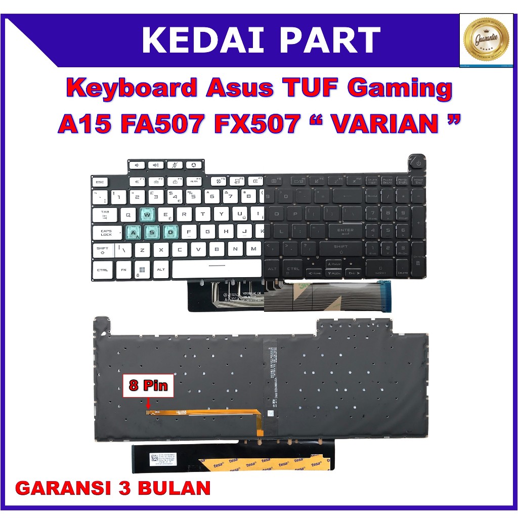 ASUS TUF คีย์บอร์ดเกม A15 FA507 FX517Z FX707 FX707Z FX707ZC สีขาว RGB Backlight Backlite