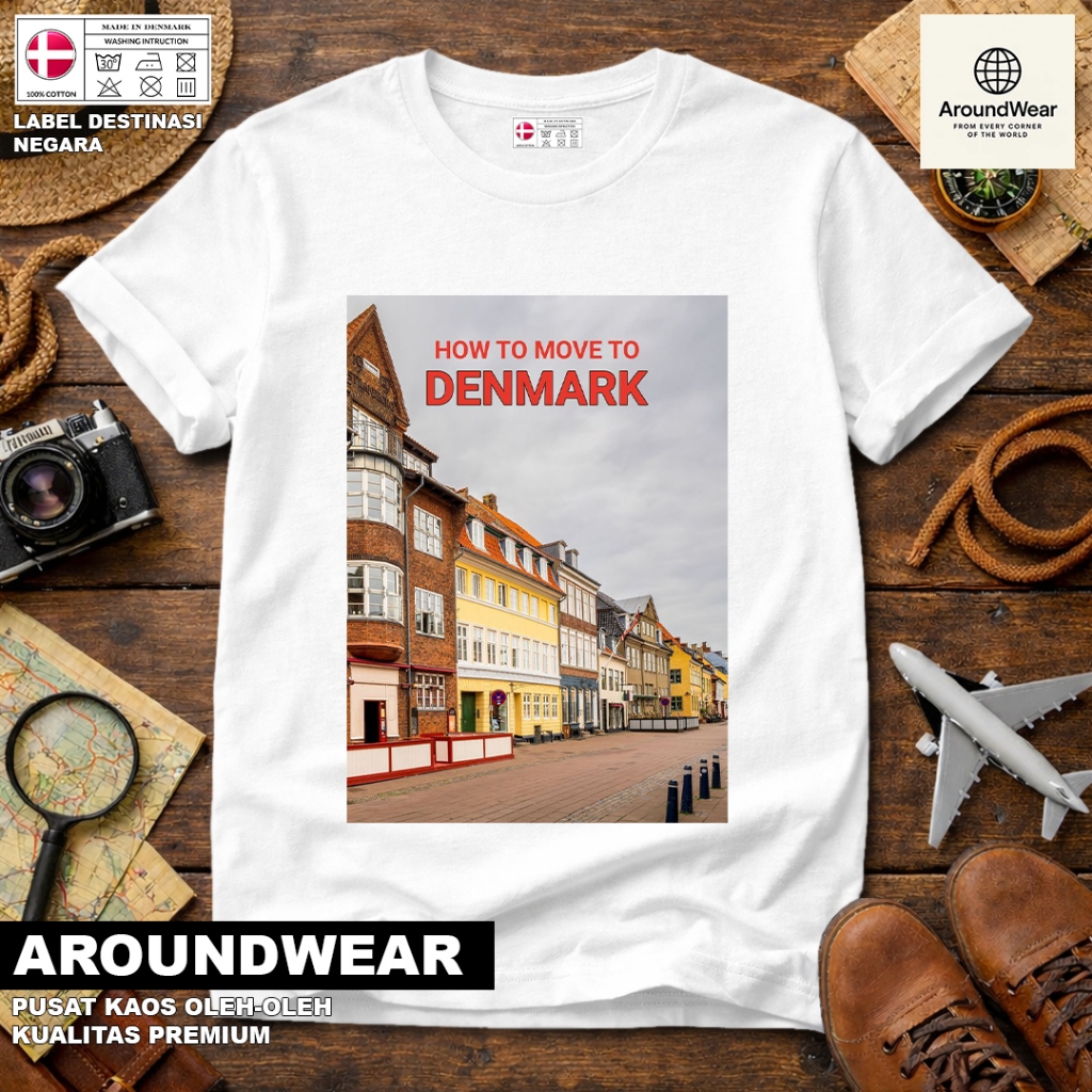 เสื้อยืด BY DENMARK 45, USES TAG OF ANSAL DENMARK PREMIUM SOUVENIR MATERIAL GIFT
