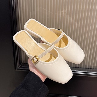 sandal semi sepatu menutup / Sandal Flat Wanita  Sepatu wanita fashionable gaya Korea  Motif Kait Fashion Sepatu