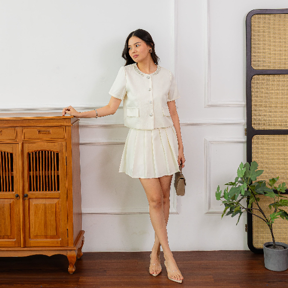 LEVAENT - Claudia One Set Womens Polyester Cream SM Clothing Set