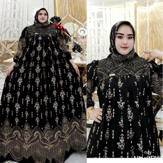(Raedy tidak PO) Gamis Muslim Cintya Set Hijab Rayon Kombi Tile