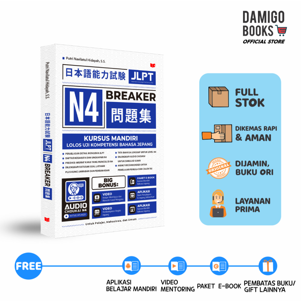หนังสือ JLPT N4 BREAKER - หนังสือหลักสูตรอิสระผ่านการทดสอบการทํางานภาษาญี่ปุ่น JLPT N4