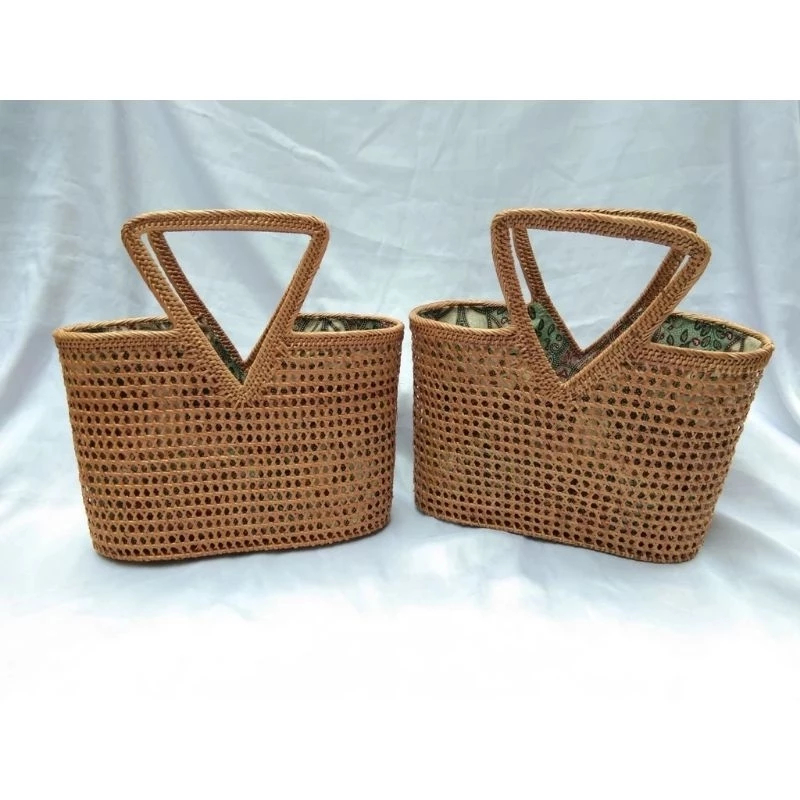 ATE BALI RATTAN BAG สําหรับผู้หญิง KARAWANG MOTIF | KARAWANG RATTAN TOTE BAG