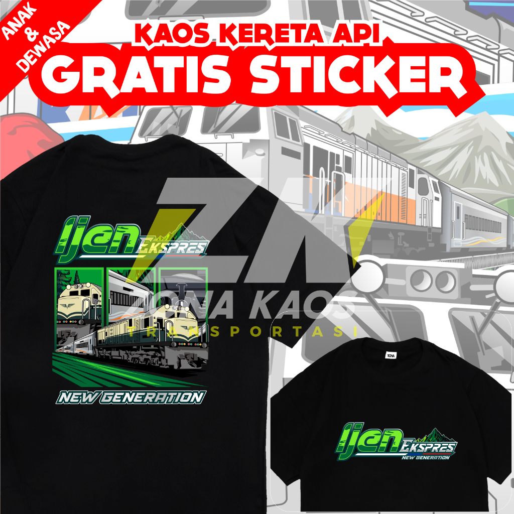 (สติ๊กเกอร์ฟรี) IJEN EXPRESS V2 FUA KAI TRAIN เสื้อยืดสําหรับเด็กและผู้ใหญ่ - เสื้อผ้า KAI TRAIN สํา