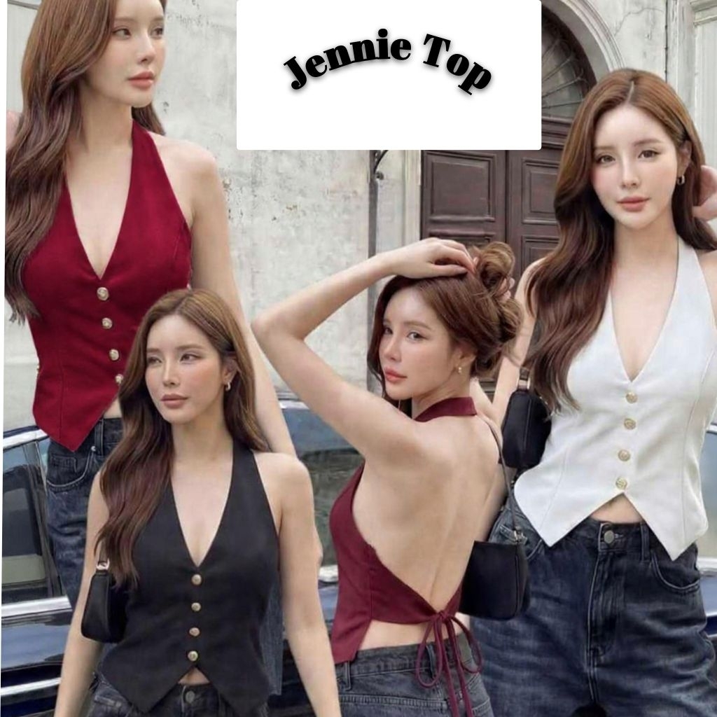 JENNY TOP - Scuba Basic Top | เสื้อสตรีคุณภาพ | เสื้อครอปคอวี