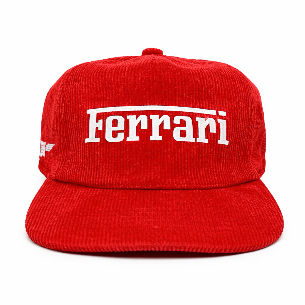 MERAH Vintage 90s Racing Old School หมวกผ้าลูกฟูกสีแดง