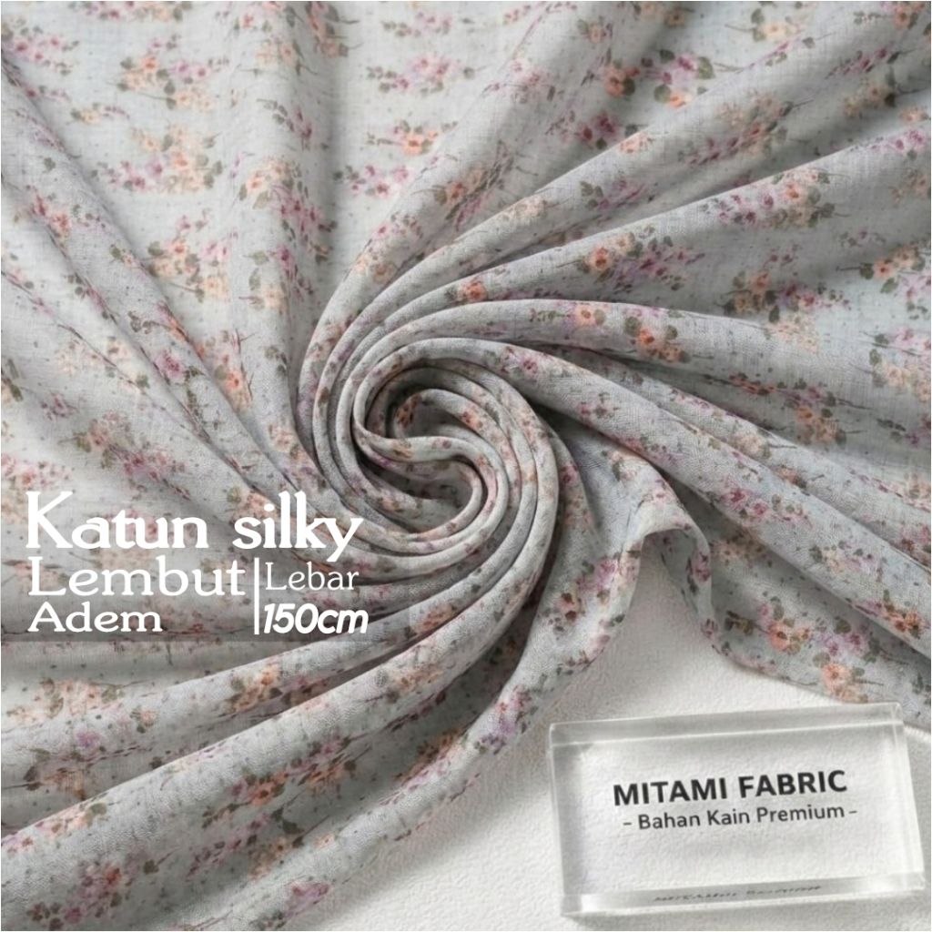KATUN MITAMI ​Silky Floral ผ้าคอตตอนโรสพาสเทลสไตล์เกาหลี (ราคาต่อ 0.5)KYT