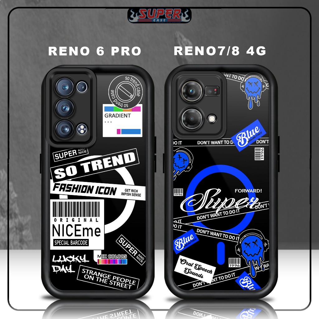 กรณี Hp สําหรับพรีเมี่ยม OPPO RENO 6 PRO RENO 7 4G 8 4G SoftCase Glossy ปลอก Handphone ซิลิโคนแก้วออ
