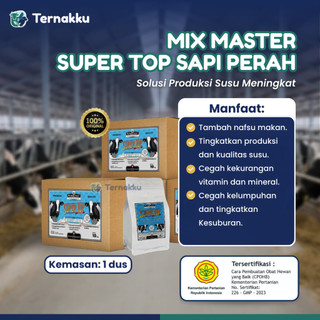 Mix Master Premix Super Top Sapi Perah 1 Dus - Suplemen Pakan Pemacu Penggemukan Sapi Perah