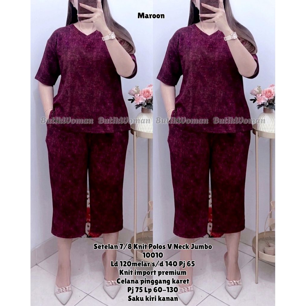 BW JUMBO 7/8 Knit Plain Premium V Neck Knit Import Suit