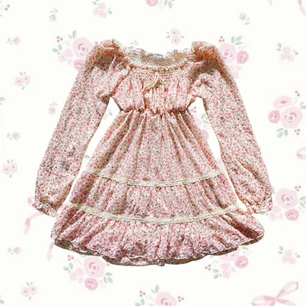 Healthy Karen Brocade Floral Pink Kawaii Dress Not Liz Lisa Coquette Dollette