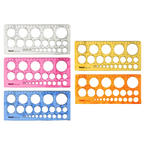 (3 ชิ้น) ไม้บรรทัดวงกลมผีเสื้อ บาท-840 / ม้วน / ไม้บรรทัดทําจากพลาสติก