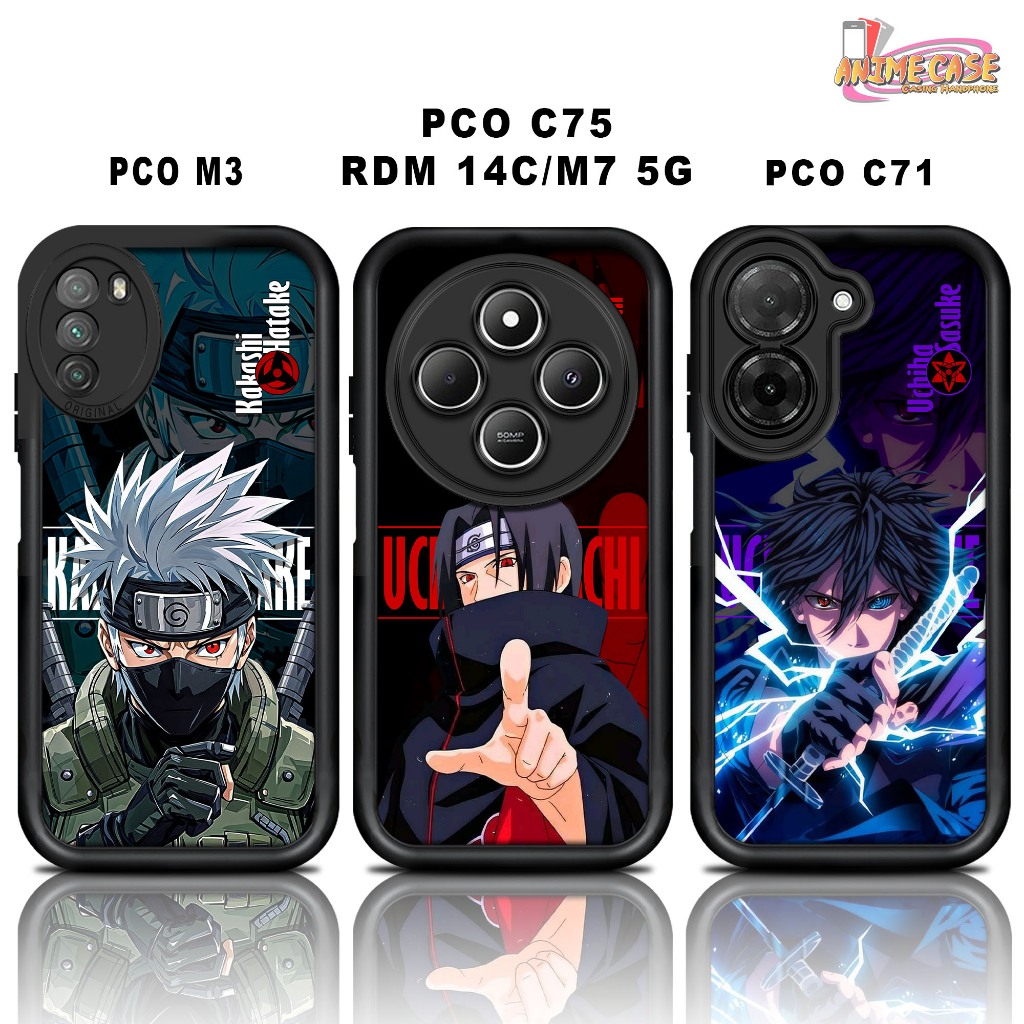 Softcase glossy POCO M3 C75 REDMI 14C M7 5G C71 Casing Case Hp Silicone Camera Protector NARUTO1
