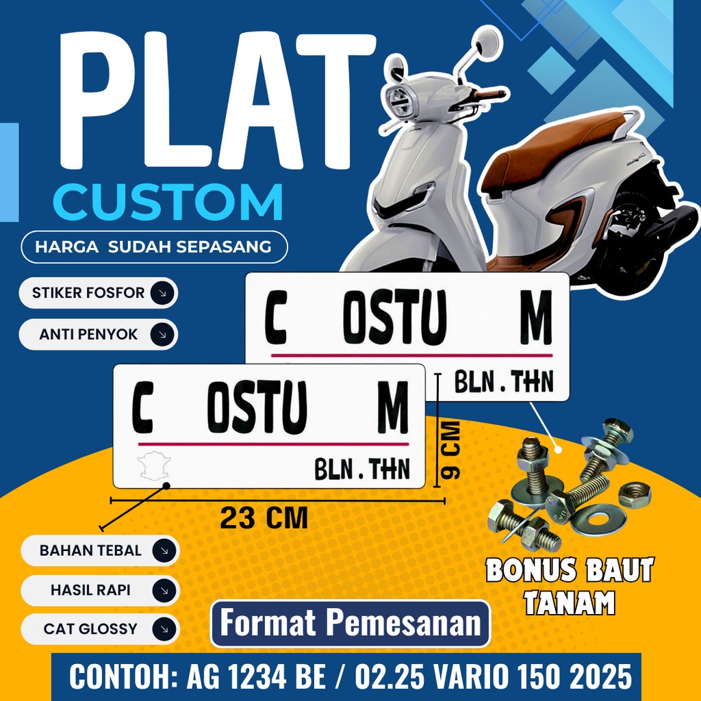 THICK WHITE PLATE ALREADY BOLTED PRPAIR (FRONT + BUMPER)