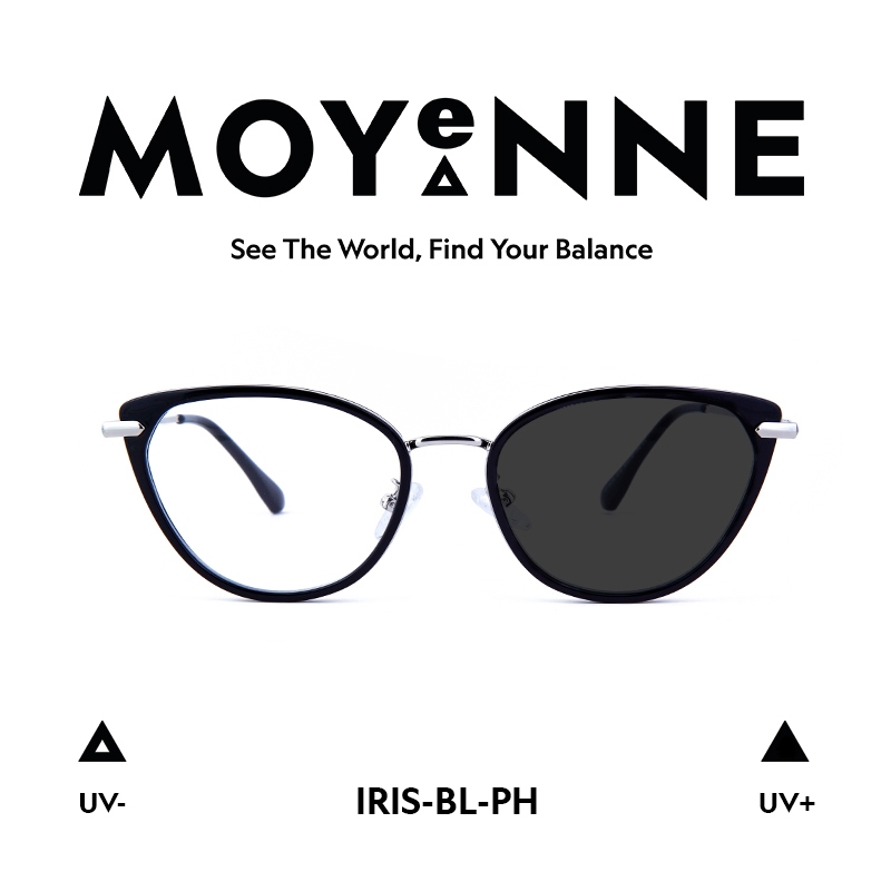IRIS by Moyenne Glasses - แว่นตาป้องกันรังสี Bluechromic สําหรับผู้หญิง Retro Vintage