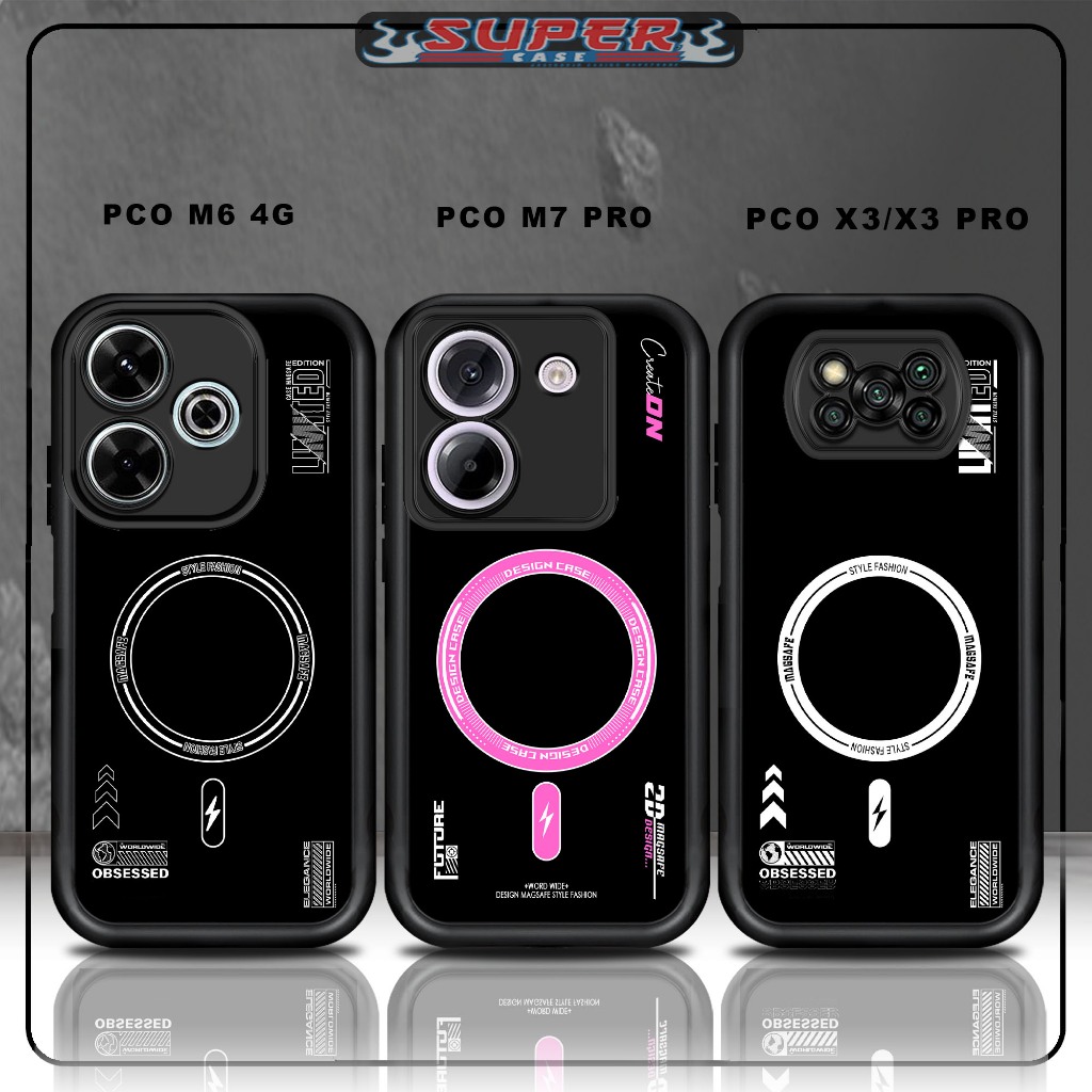 กรณี Hp สําหรับ SoftCase Hp สําหรับแก้วสีดําพรีเมี่ยม POCO M6 4G PCO M7 PRO PCO X3/X3 PRO ออกแบบ MGS