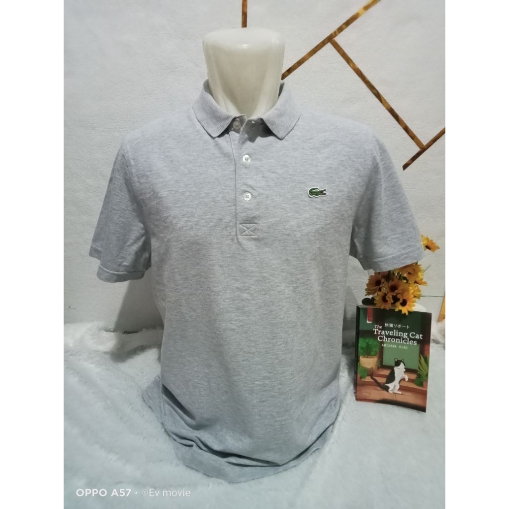 Lcos sport เสื้อเชิ้ตคอปกโปโลสีเทา