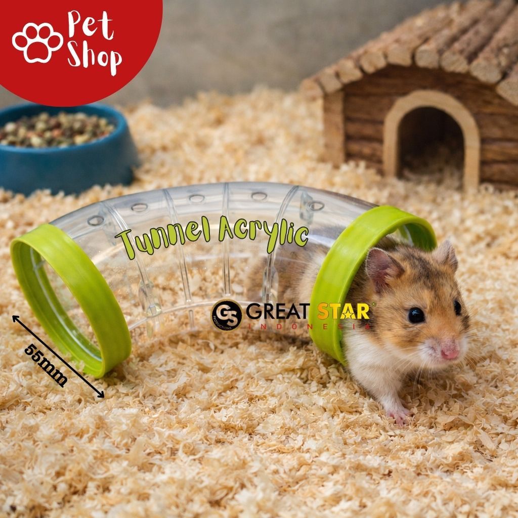 เคลียร์อะคริลิก HAMSTER TUNNEL I ACRYLIC HAMSTER TUNNEL I HAMSTER ของเล่นชิ้น/ขายปลีก