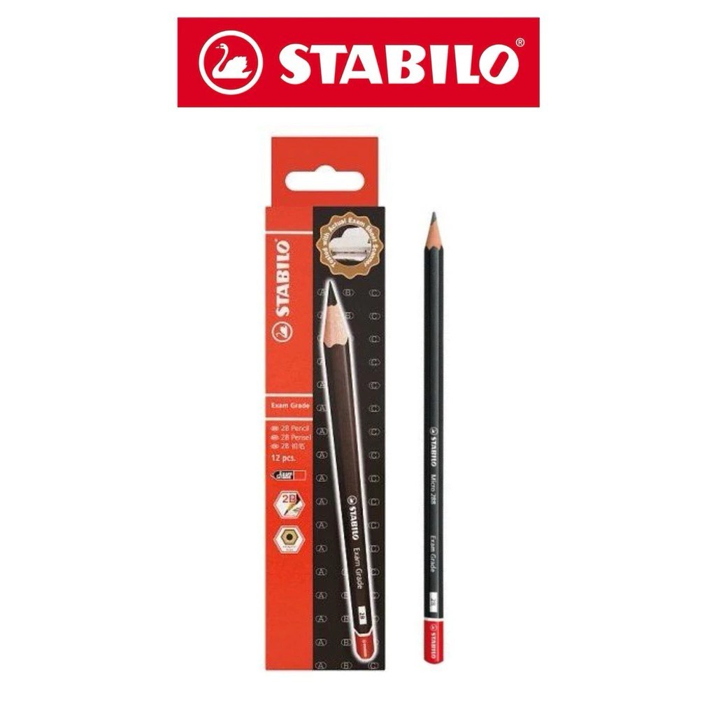 [1 กล่อง / 12 ชิ้น] ดินสอ Stabilo 2B Exam Grade