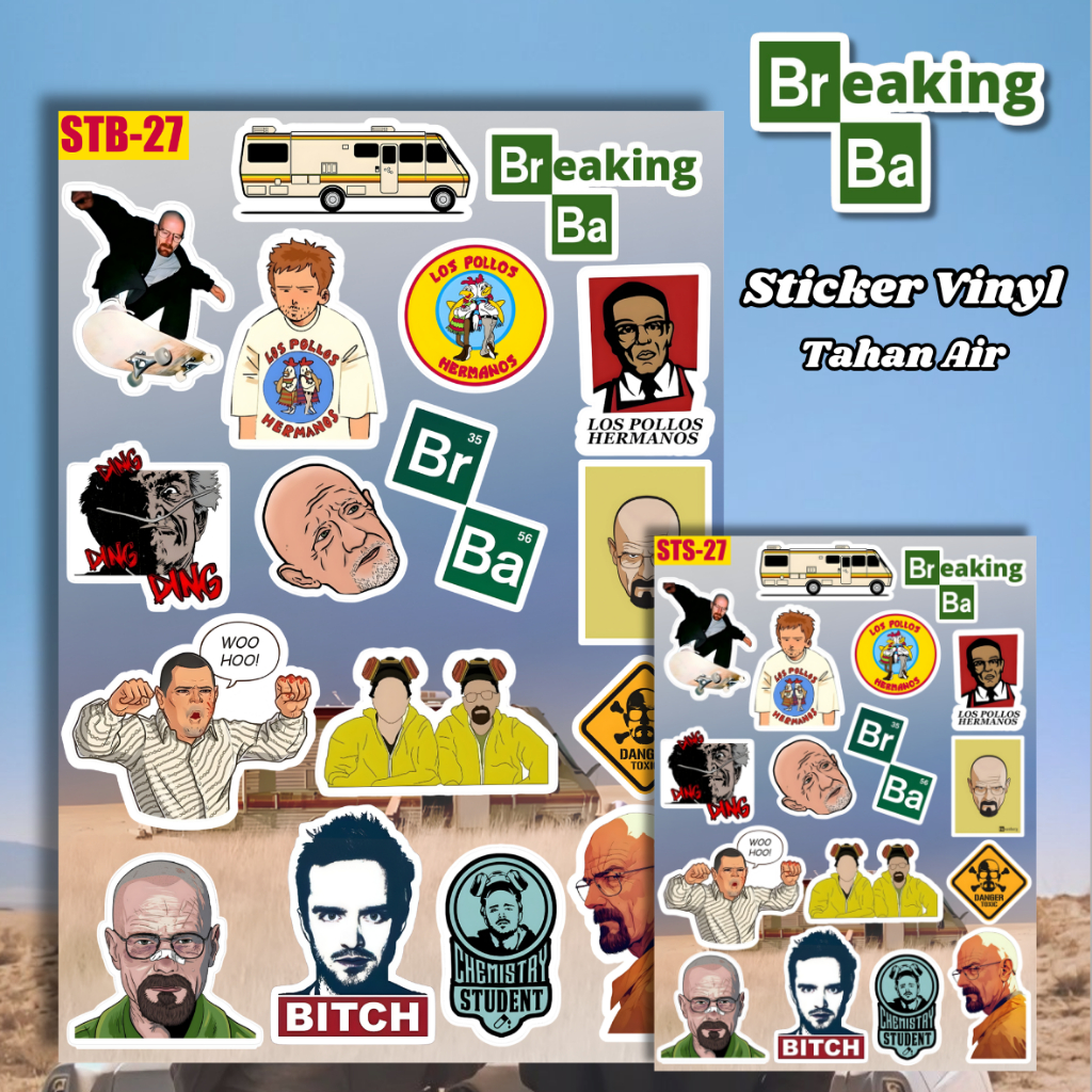 สติ๊กเกอร์ Breaking Bad Vinyl Glossy Waterproof – สติ๊กเกอร์ซีรีส์ภาพยนตร์ Aesthetic Waterproof Anti-Fade Premium Sticker Pack