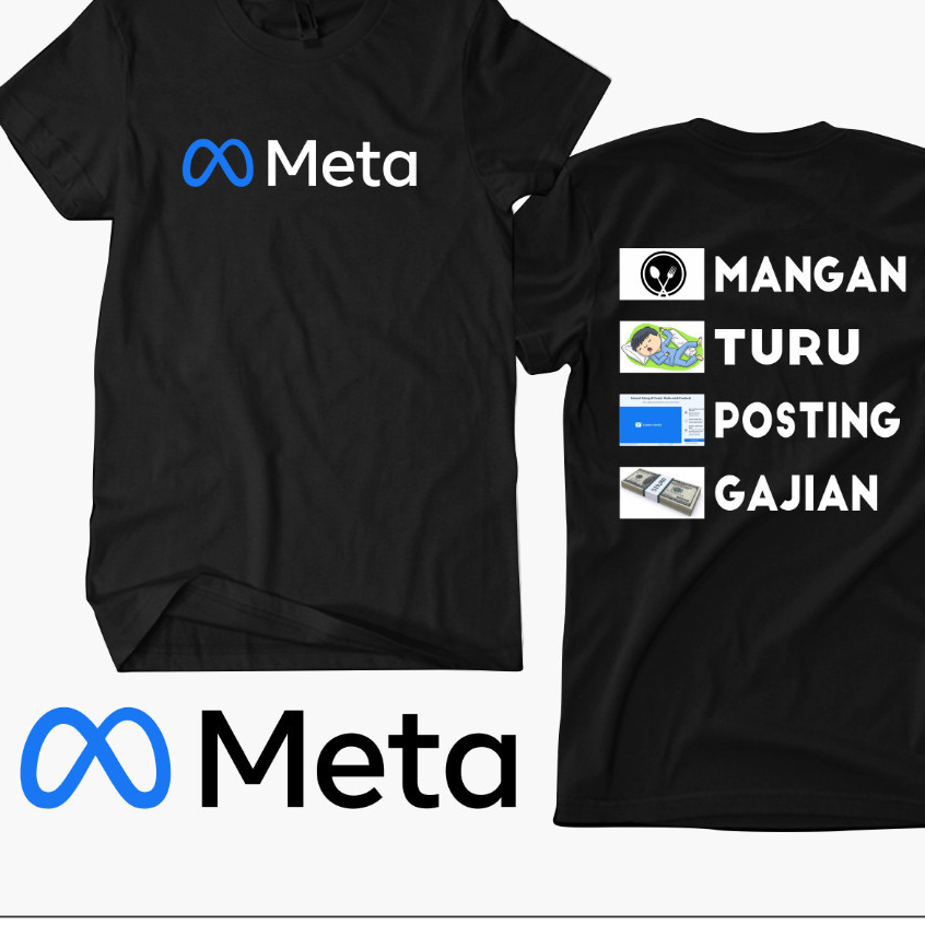 เสื้อยืด META FACEBOOK, ท็อปส์ซูของผู้ชายและผู้หญิง, DISTRO พรีเมี่ยม