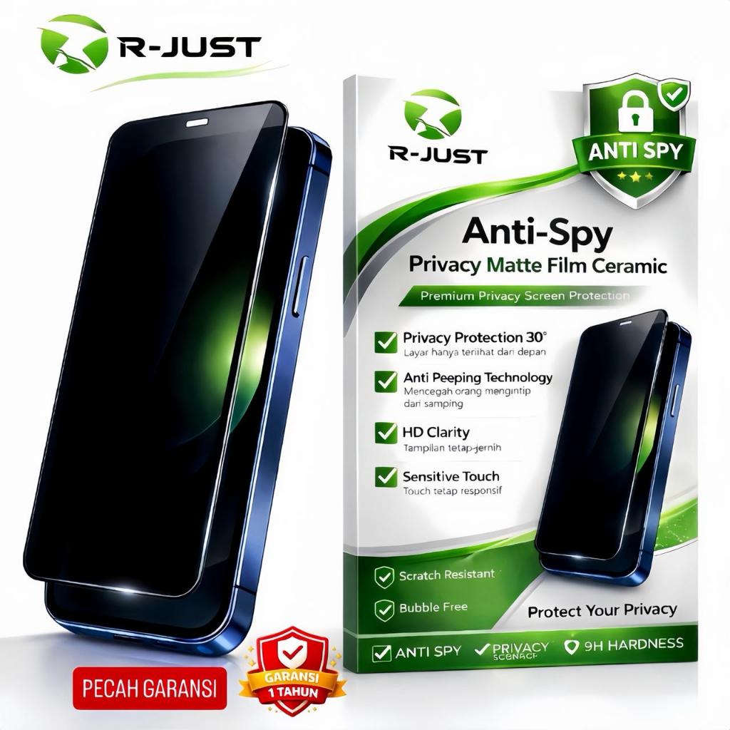 R-JUST อย่างเป็นทางการ 1 ปีรับประกัน Anti Spy Matte เซรามิคสําหรับ XIAOMI REDMI 8 8A PRO A3 A3X A5 9