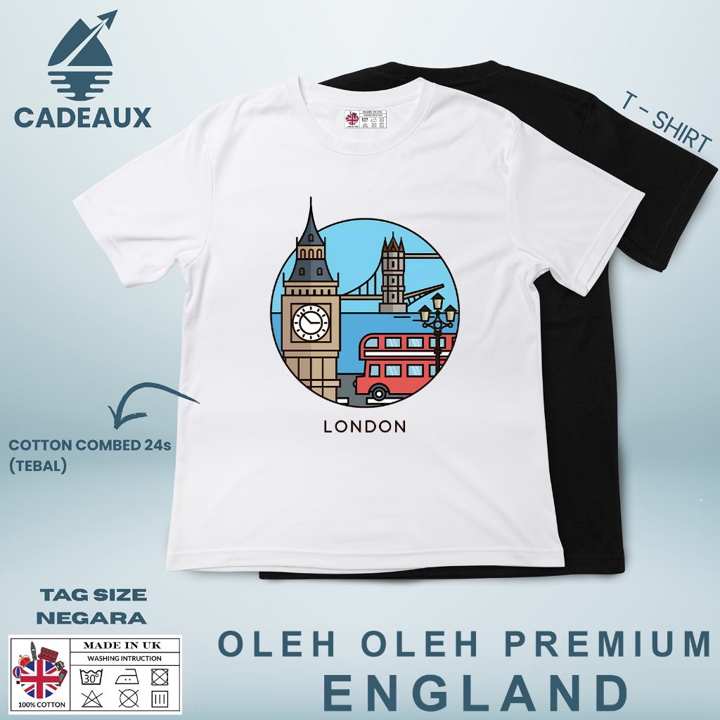 ENGLAND 77 เสื้อยืด SOUVENIR พร้อมแท็ก ASAL INGRRIS Cotton Combed 24s SOUVENIR ของขวัญพรีเมี่ยม