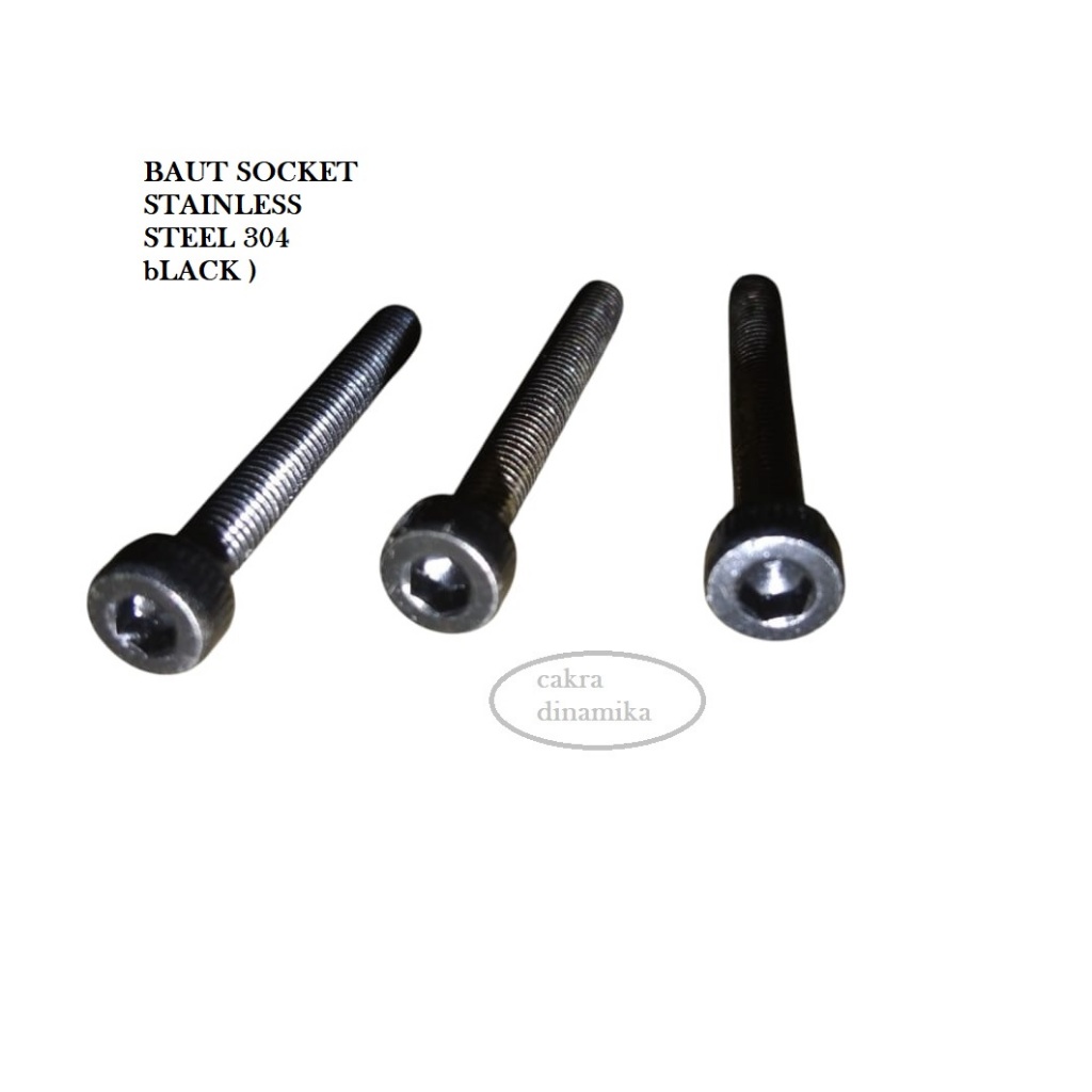 1 ชิ้น M3 x 25 / M3 x 30 / M3 x 35 / M3 x 40 / M3 x 45 / M3 x 50 ซ็อกเก็ต SUS 304 สีดํา