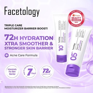 Facetology Panthenol Barrier Boost Moisturizer Series 5% & 10% Pelembap Skin Barrier Semua Jenis Kulit Redakan Kemerahan Jerawat Aman Untuk Jerawat