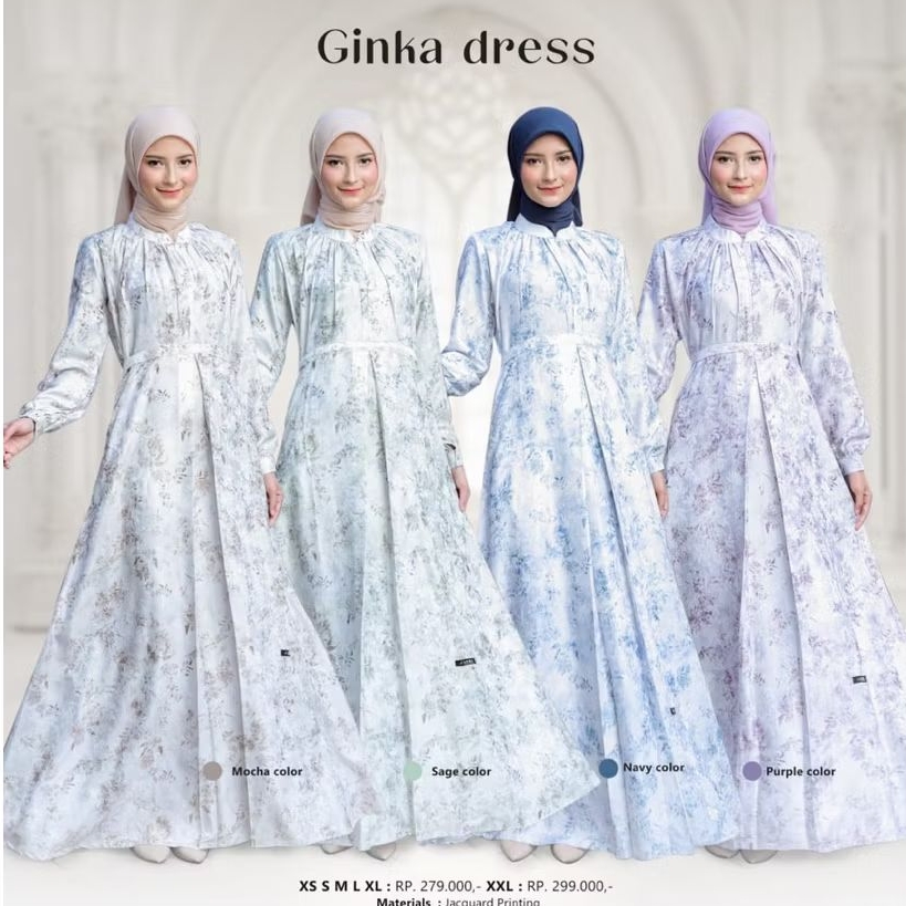 LUBI GAMIS GINKA DRESS (Sage, Navy, Purple, Mocha)