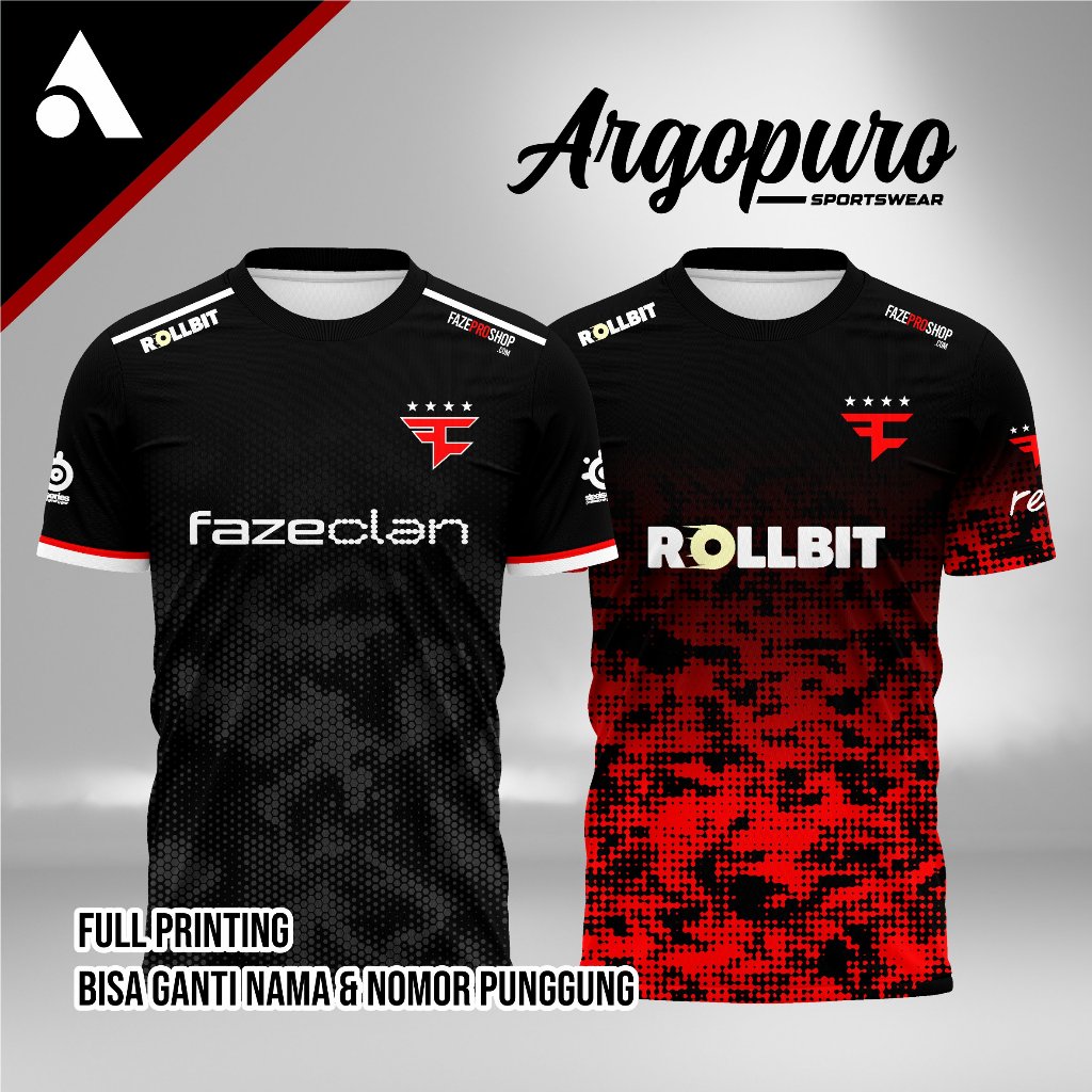Faze Clan Jersey เสื้อยืดเกม CSGO LOL ล่าสุด 2026 ฟรี Nickame