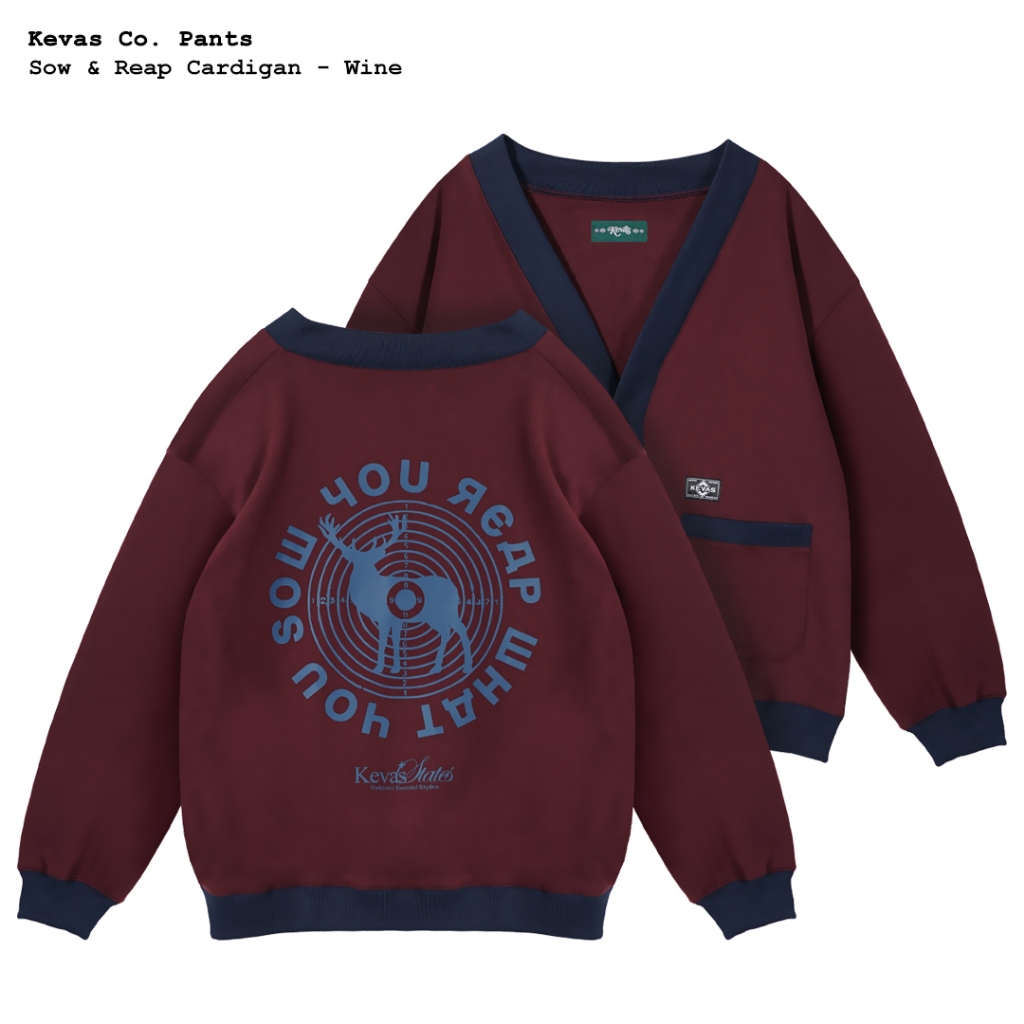 คาร์ดิแกน Kevas Sow & Reap - สีแดงไวน์